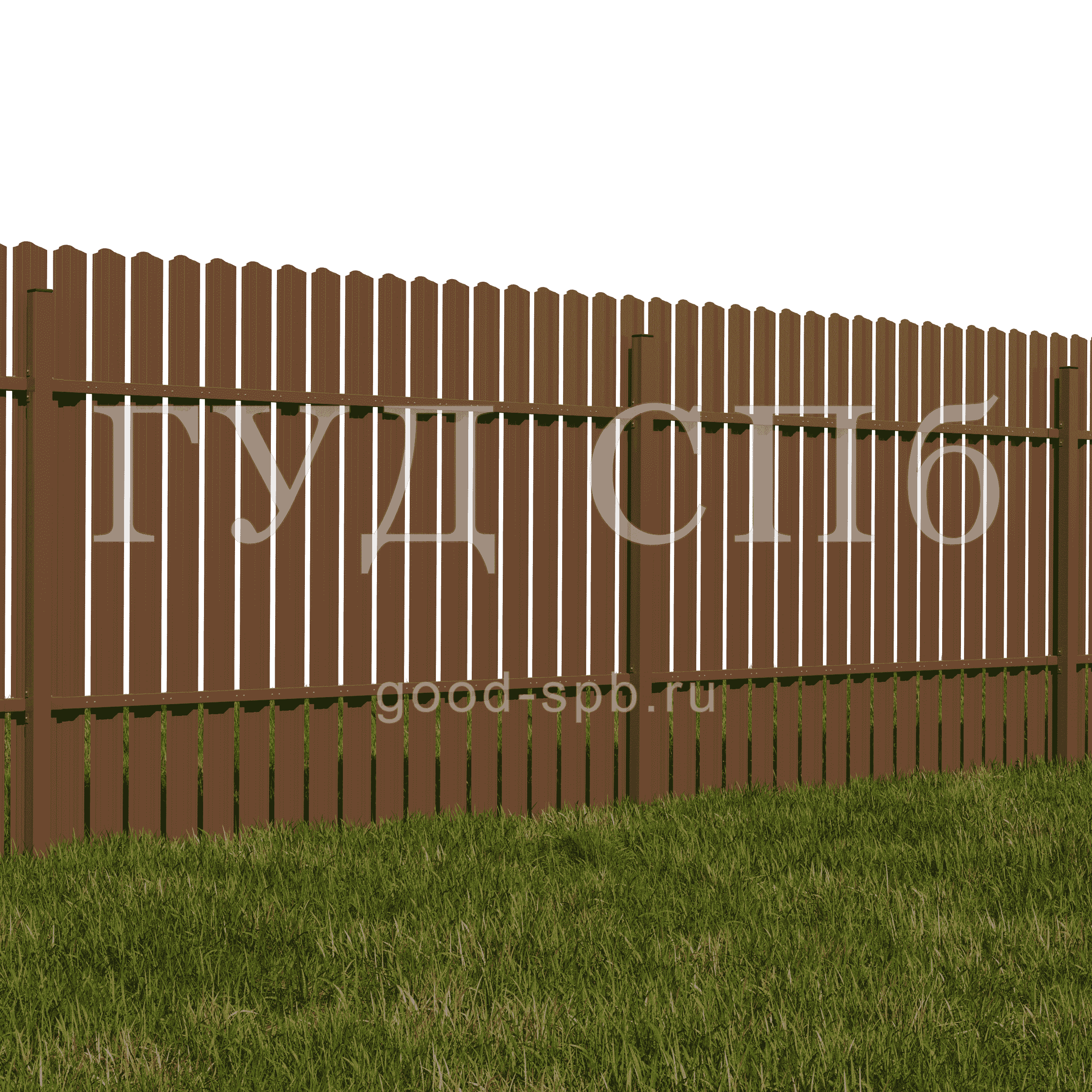 Забор из евроштакетника Эконом