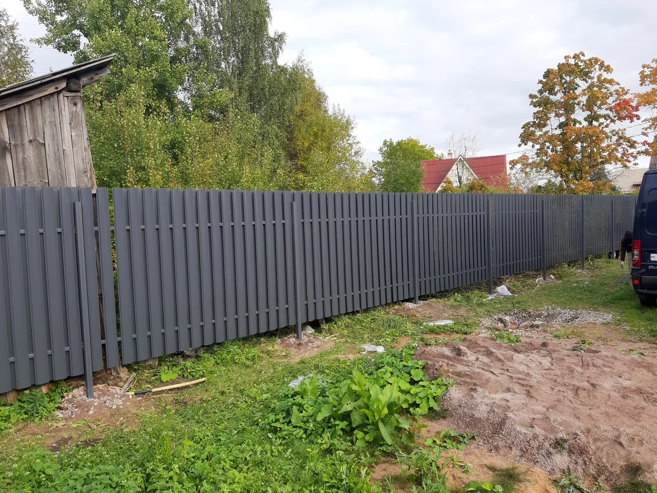 Забор из евроштакетника Эконом